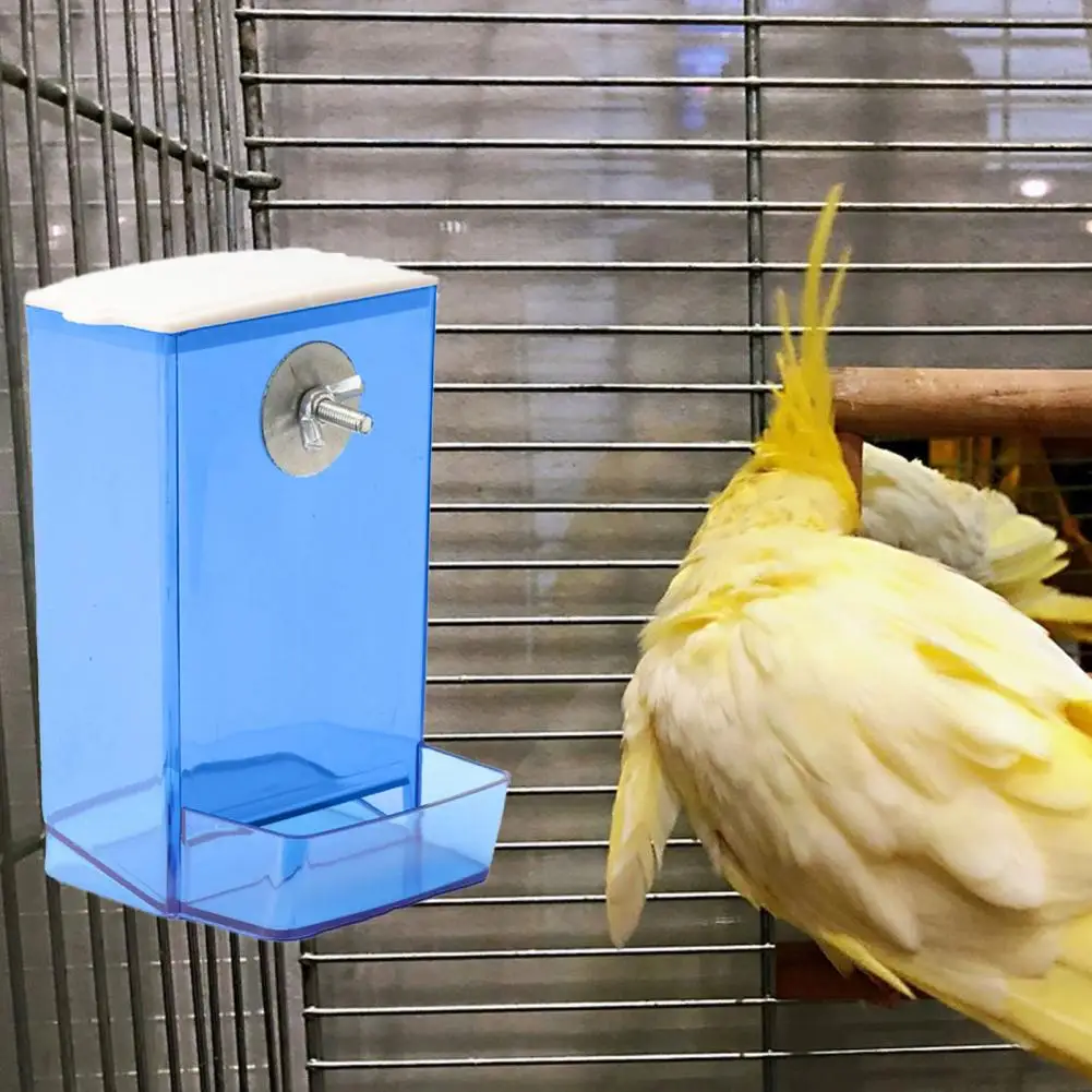 Bird Feeder Box Hard Parrot Budgie Cockatiel Conure Food Dispenser Screw Mount Bird Feeding Box - Image 4