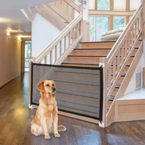 1PC Tall Pet Dog Gate - Retractable Safety Guard, Toddler Stair Gate, Ingenious Mesh Dog Fence, Isolation Barrier for Indoor
