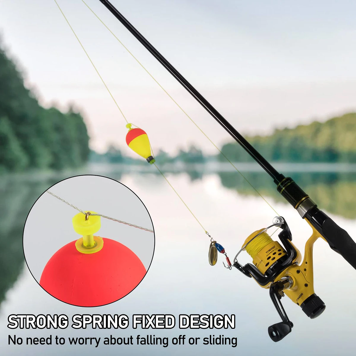 Fishing Bobbers Floats Set Foam Snap on Float Weighted Bobbers Fishing Push Button Snap-on Bobbers Spring Oval Assortment - Image 5