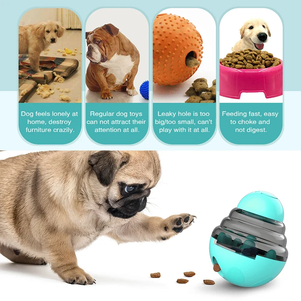 Dog Toy Treat Dispenser For Small Big Dogs Interactive Shaking Leakage Food Container Increases IQ Tumbler Pet Track Rolling Toy - Image 3