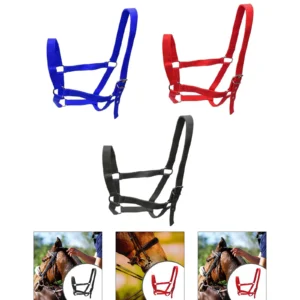Horse Halter with Padding Durable Rope Training Bridle Adjustable Harness for Farm Grassland and Sports