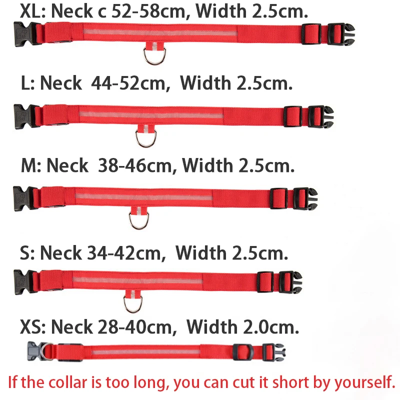 Dog Collar LED Light Electronic Night Safety Anti-Lost Nylon Adjustable Luminous Glowing Collar For Dogs Cats Pet Products Xs-XL - Image 6