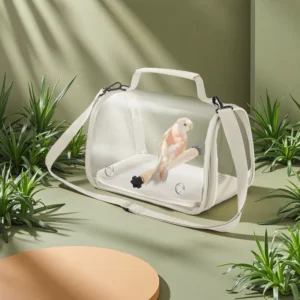 Portable Bird Cage with Wooden Stand Suitable for Parrots Birds Hamsters Comfortable small pets takeaway bag for travel & outdoo