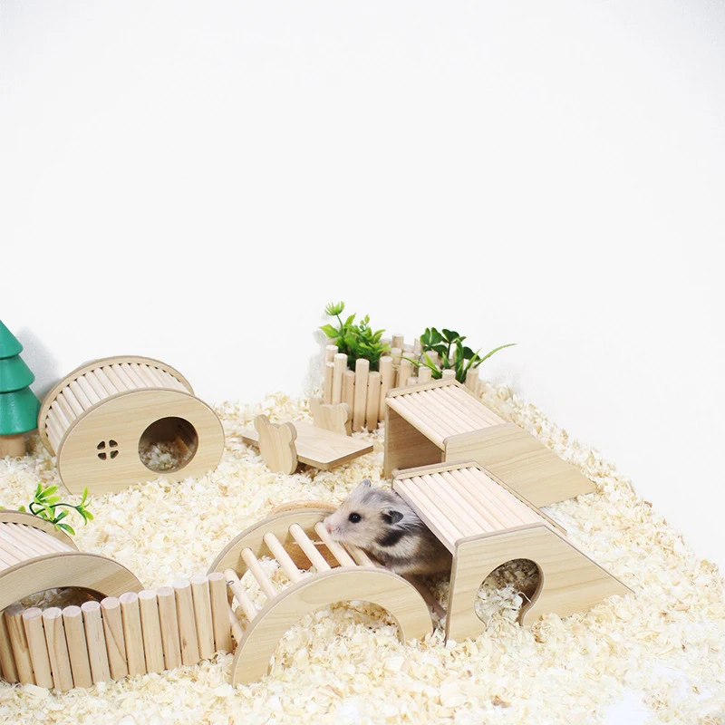 S/M/L Hamster Climbing Ladder Wooden Bridge for Guinea Pigs Rats Small Animals Toys Cage Decor Accessories Szczury Akcesoria - Image 2