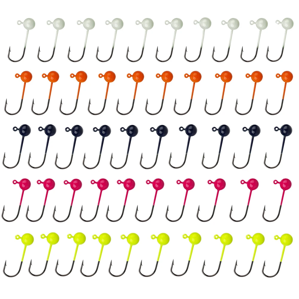 50PCS Fishing Hooks Set 0.4/0.8/1/1.5/2g Sharp Durable Barbed Jig Head Hook Fishihooks Fishing Equipment Gear Tackle Accessories - Image 7