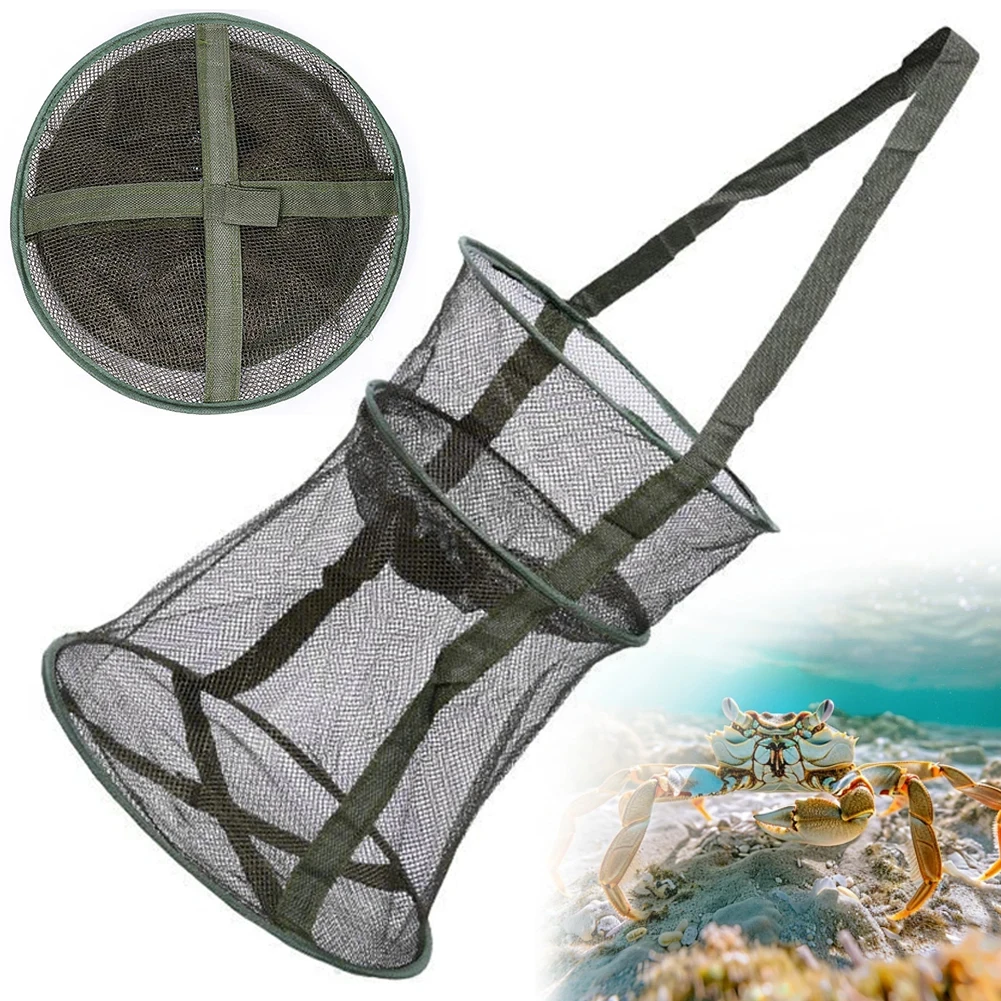 Folding Fishing Net Shrimp Fish Trap Carp Large Creel Feeder Crab Catchers Surfcasting Accessories Cast Network - Image 4