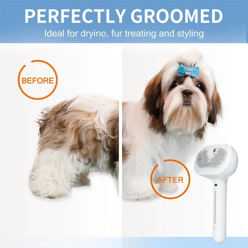 Dog Comb Pet Steam Massage Brush Safe Round Head Soft Teeth Spray Hair Removal Comb for Dog Universal for Cats Dogs Accessories - Image 3