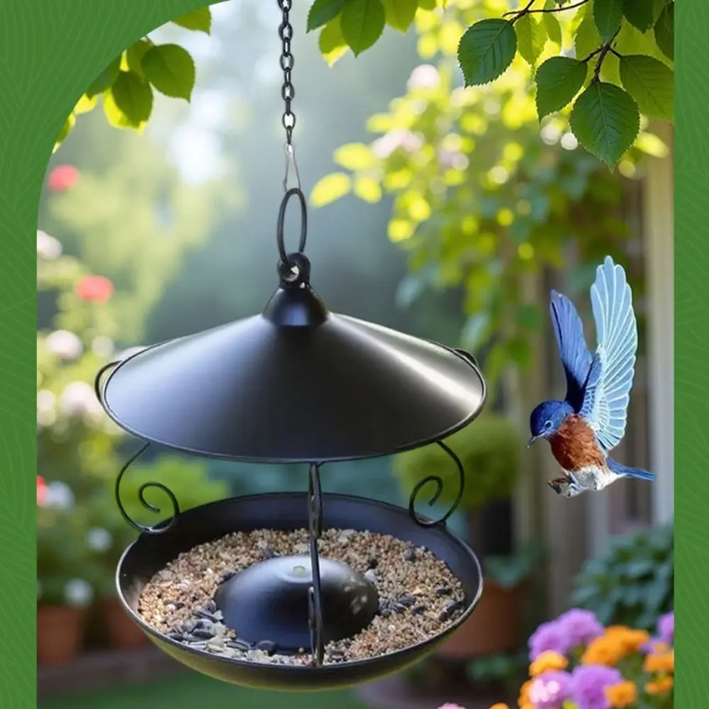 Pet Feeding Supplies Iron Bird Feeder Rainproof Hanging Bird Food Dispenser Windproof Multi-purpose Bird Water Bowl Courtyard - Image 4