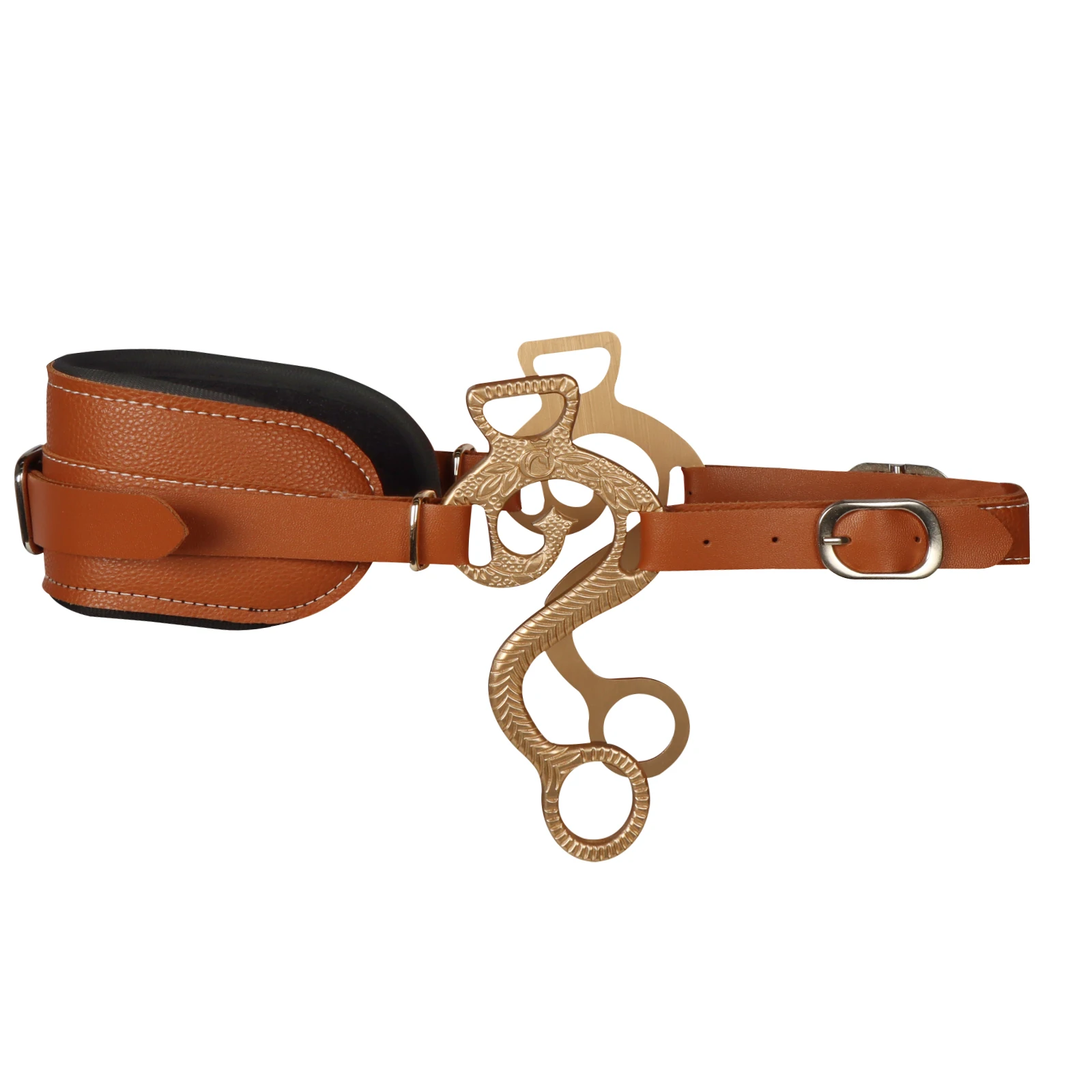 Horse Bit Bridle Hackamore Brown English Western Nose Curb Chain Padded Adjustable Horse Equipment - Image 2