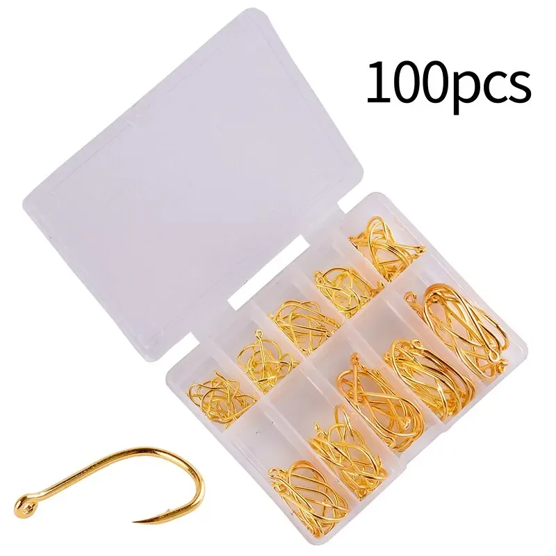 Fishing Hooks Set 100Pcs Box 10 Series High Carbon Steel Single Circle Fishing Hook Fly Fishing Jip Barbed Carp Hooks - Image 8
