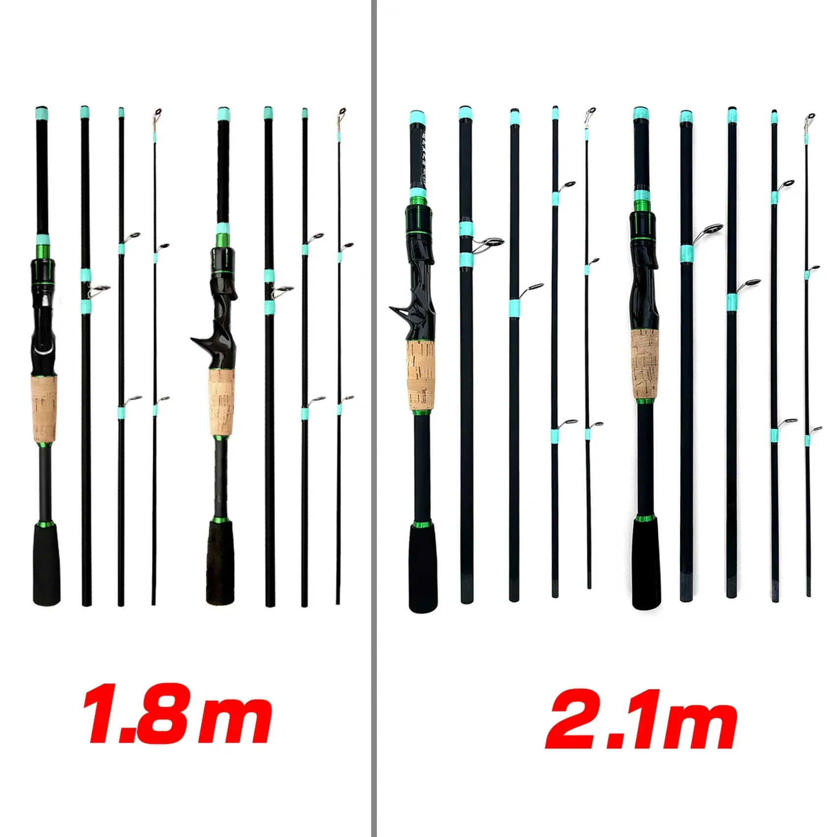 Fishing Rod Reels Combo 4/5Sections ML Action 3.5g-14g Ultralight Trave Rod With Baitcasting Reel Kit Carp Fishing Pesca1.8/2.1m - Image 5