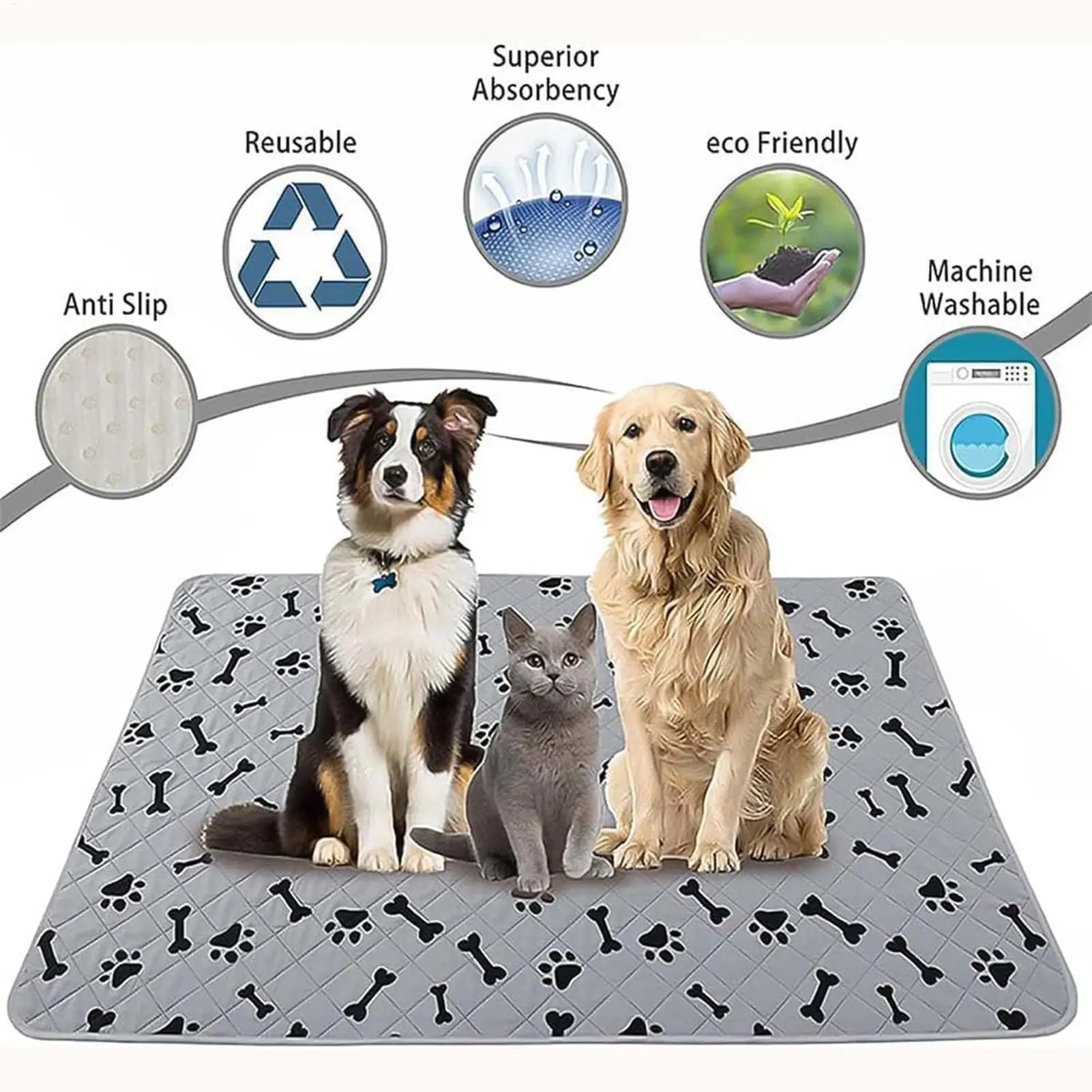Dog Pee Pads Fast Absorbent Pet Training Mat Leak-Proof Pet Training Pads for Dogs Indoor for Pee Cats Potty Training pee pads - Image 5