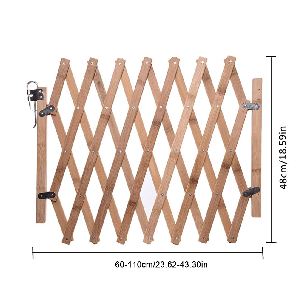 Retractable Pet Gate Dog Sliding Door Wood Adjustable Indoor Dog Gate Doorway Stairs Pet Puppy Safety Fence for Home Bedroom - Image 4