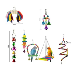7-Piece Parrot Toy Bird Supplies Parrot Bite Toy Pet Bird Toys