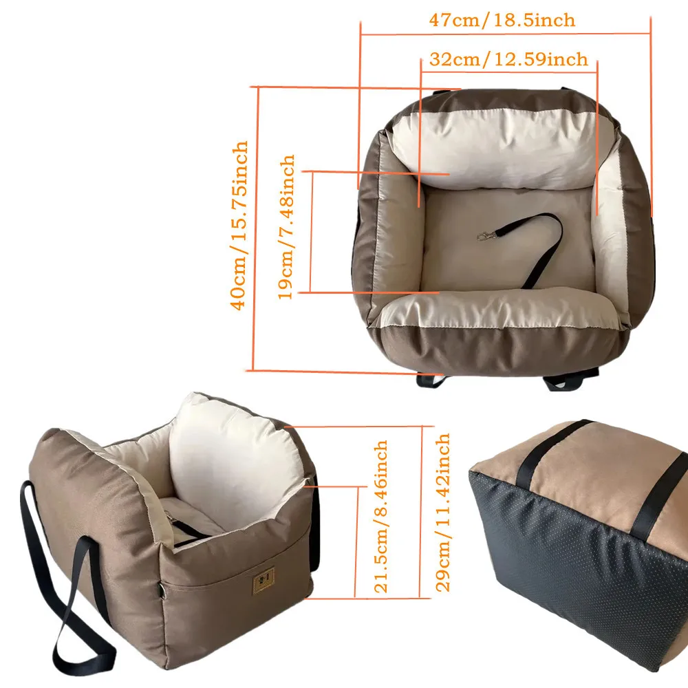 Small Dog Car Seat Dog Bag - Booster Seat Bed for , Washable Soft cotton Filling Travel Pet Cat Carrier nest Home dog kennel - Image 5