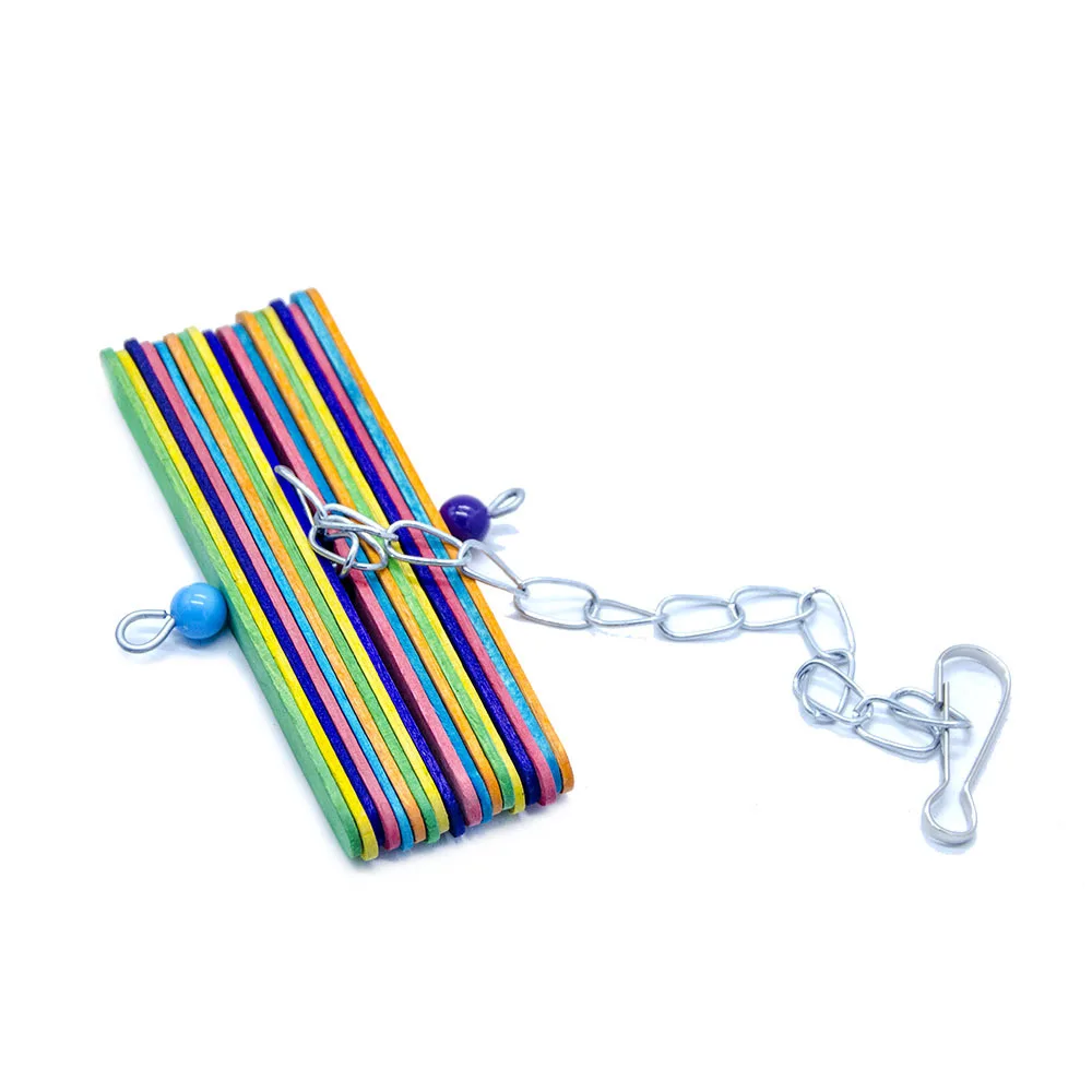 Bird Supplies Parrot Toys Pet Supplies Colorful Flowers Wooden Tooth Shatters Bite Shatters Relieve Hairy Bites Bird Swing - Image 5