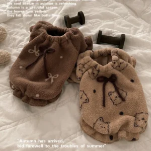 Pet Autumn/Winter Plush Vest Cat Autumn Double Sided Plush Warm Home Clothing Teddy Sleepwear Dog Clothes for Small Dogs