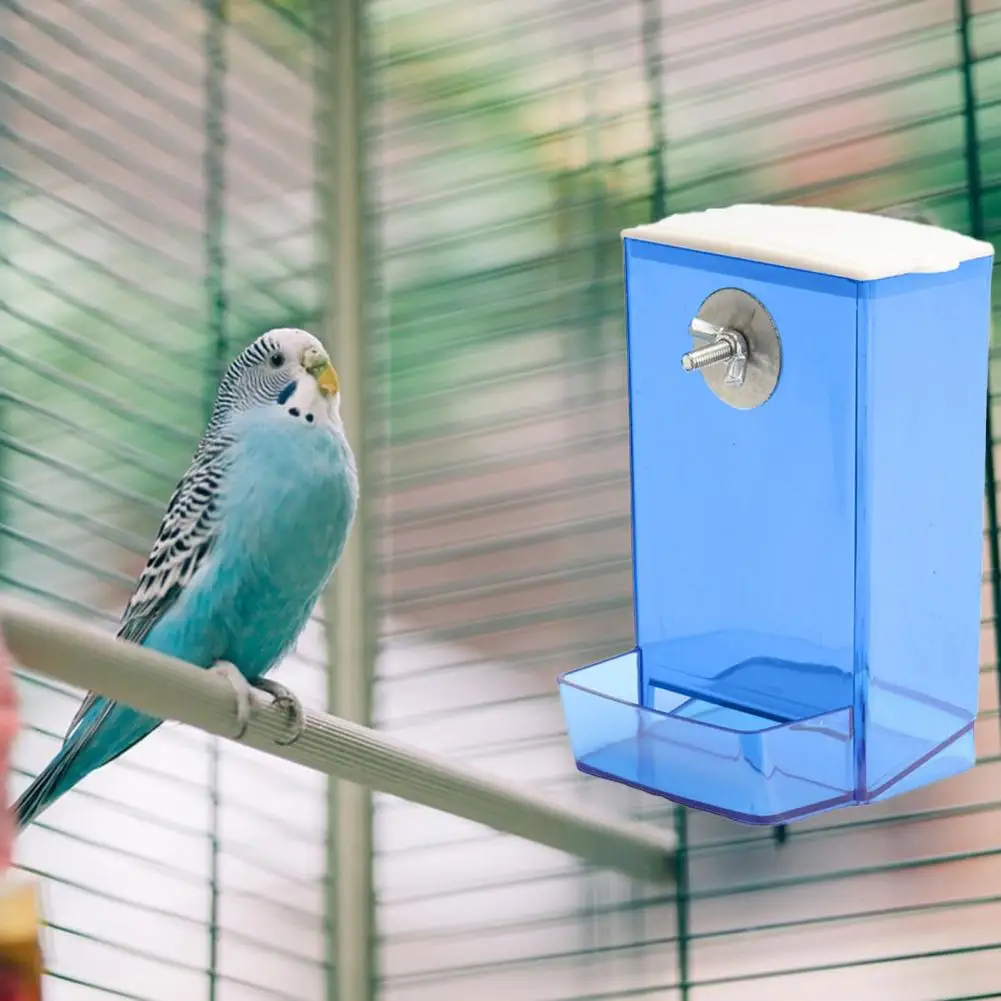 Bird Feeder Box Hard Parrot Budgie Cockatiel Conure Food Dispenser Screw Mount Bird Feeding Box - Image 2