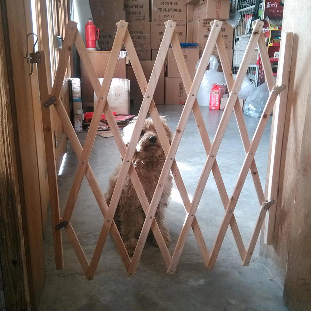 Retractable Pet Gate Dog Sliding Door Wood Adjustable Indoor Dog Gate Doorway Stairs Pet Puppy Safety Fence for Home Bedroom - Image 2