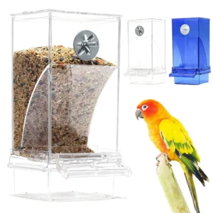 Bird Food Box Anti Spill Transparent Bird Food Box Clear Feeding Device Food Dispenser Large Capacity Splash Proof Pet Supplies