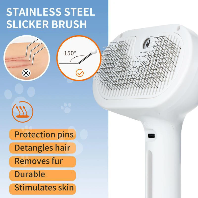 Dog Comb Pet Steam Massage Brush Safe Round Head Soft Teeth Spray Hair Removal Comb for Dog Universal for Cats Dogs Accessories - Image 5