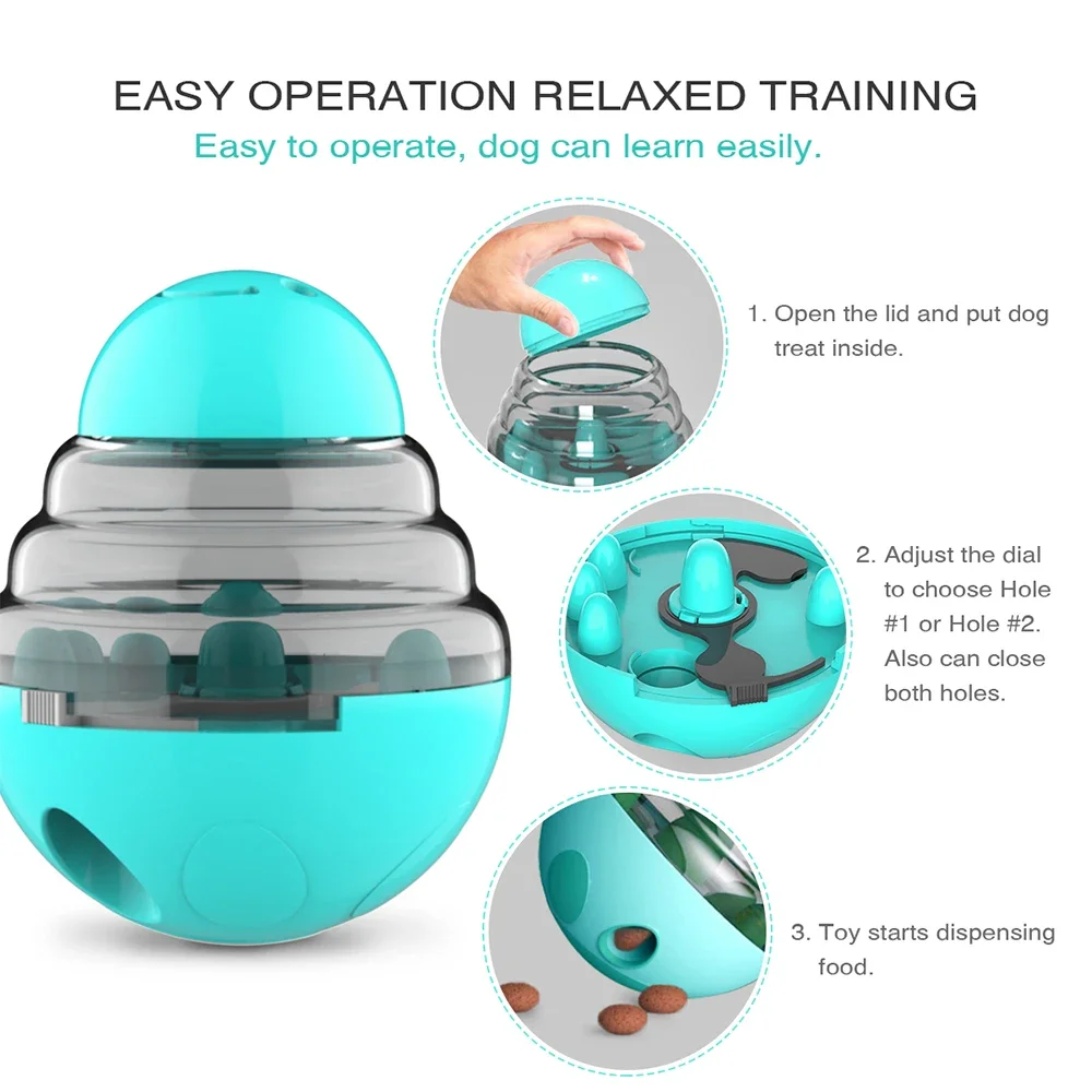 Dog Toy Treat Dispenser For Small Big Dogs Interactive Shaking Leakage Food Container Increases IQ Tumbler Pet Track Rolling Toy - Image 2
