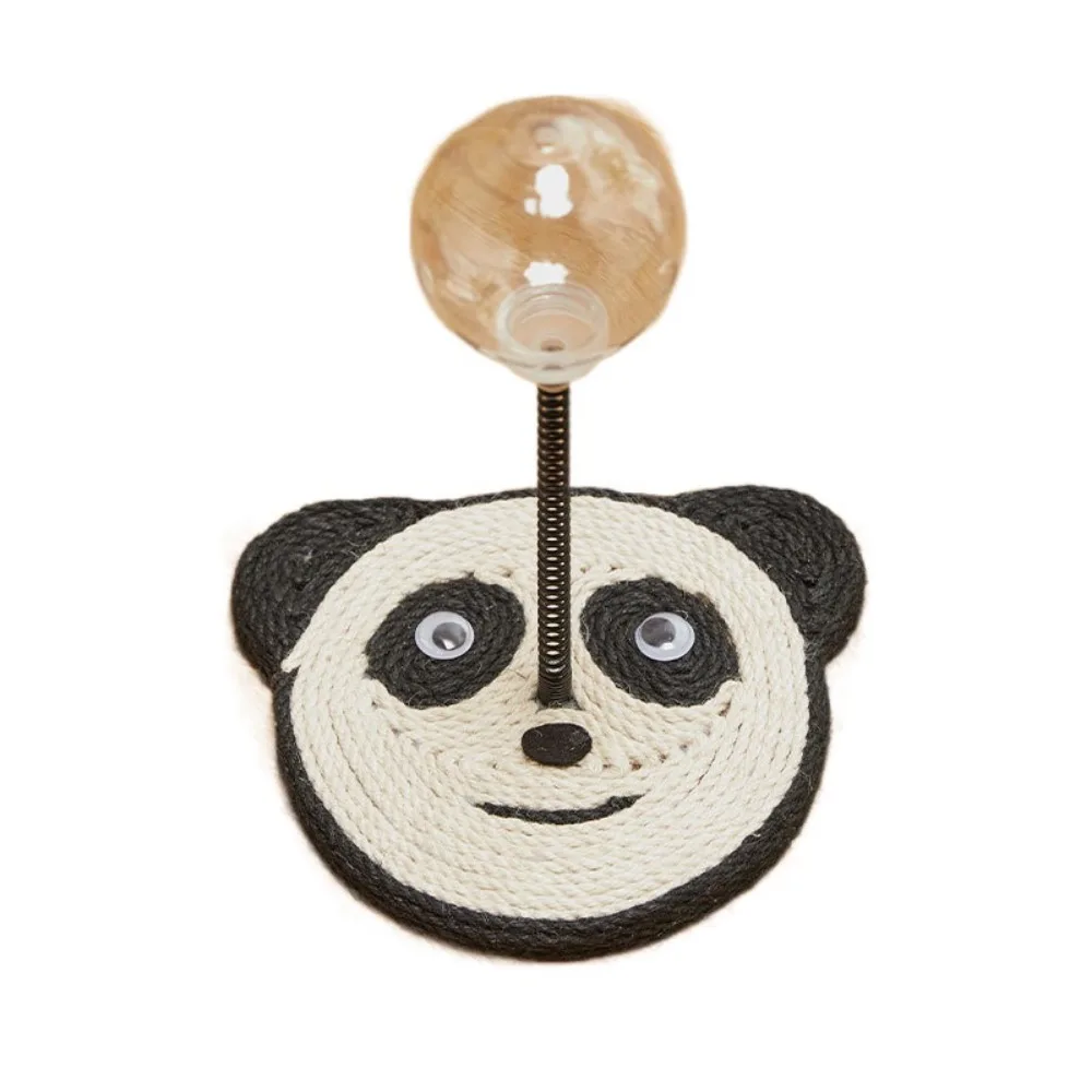 Cartoon Cat Treat Ball with Scratcher Sisal Base Spring Stand Pet Interactive Feeder Clear Ball Self Play - Image 7