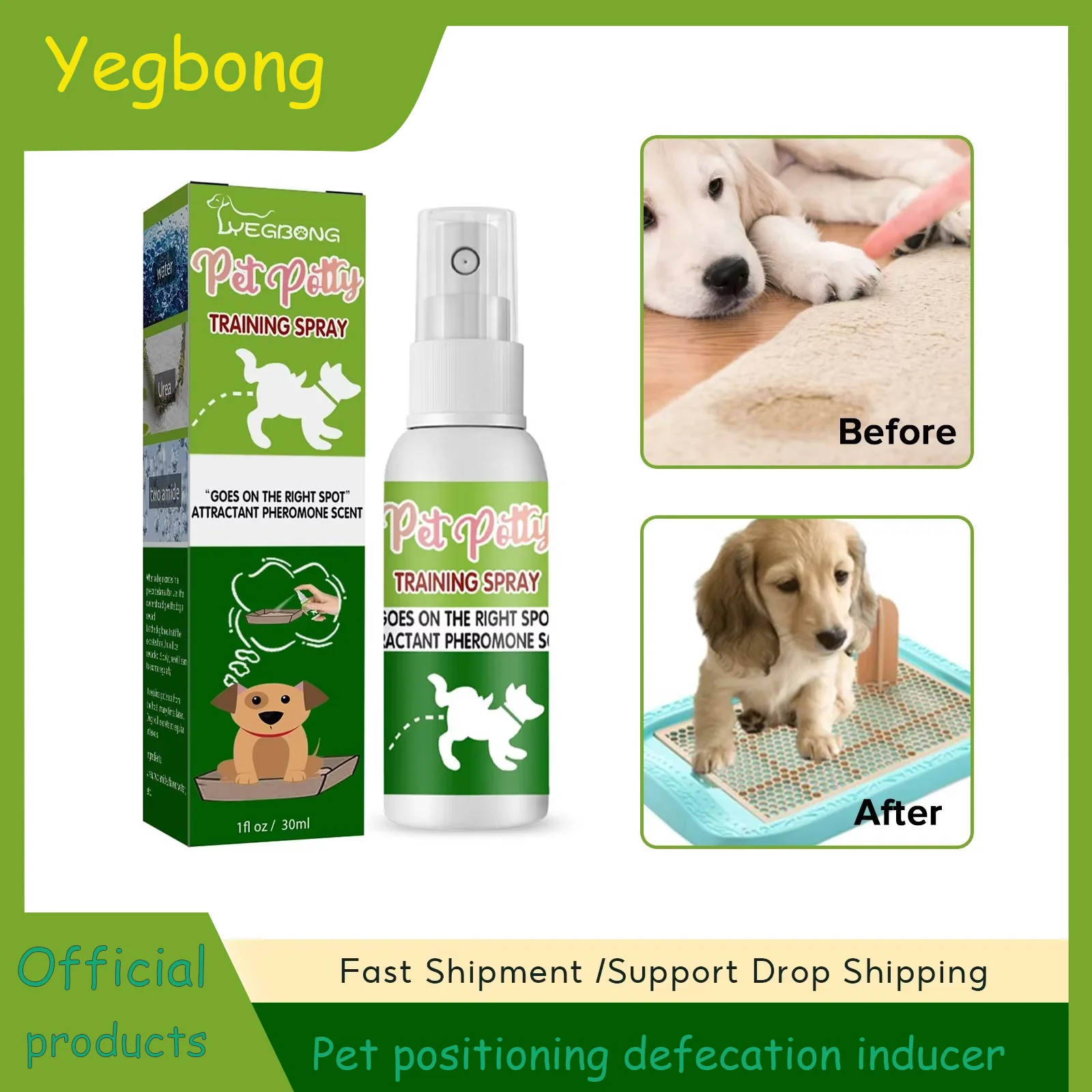 Pet Toilet Training Spray - Effective Puppy & Dog Potty Inducer with Attractive Scent | Guides Toilet Positioning & Defecation