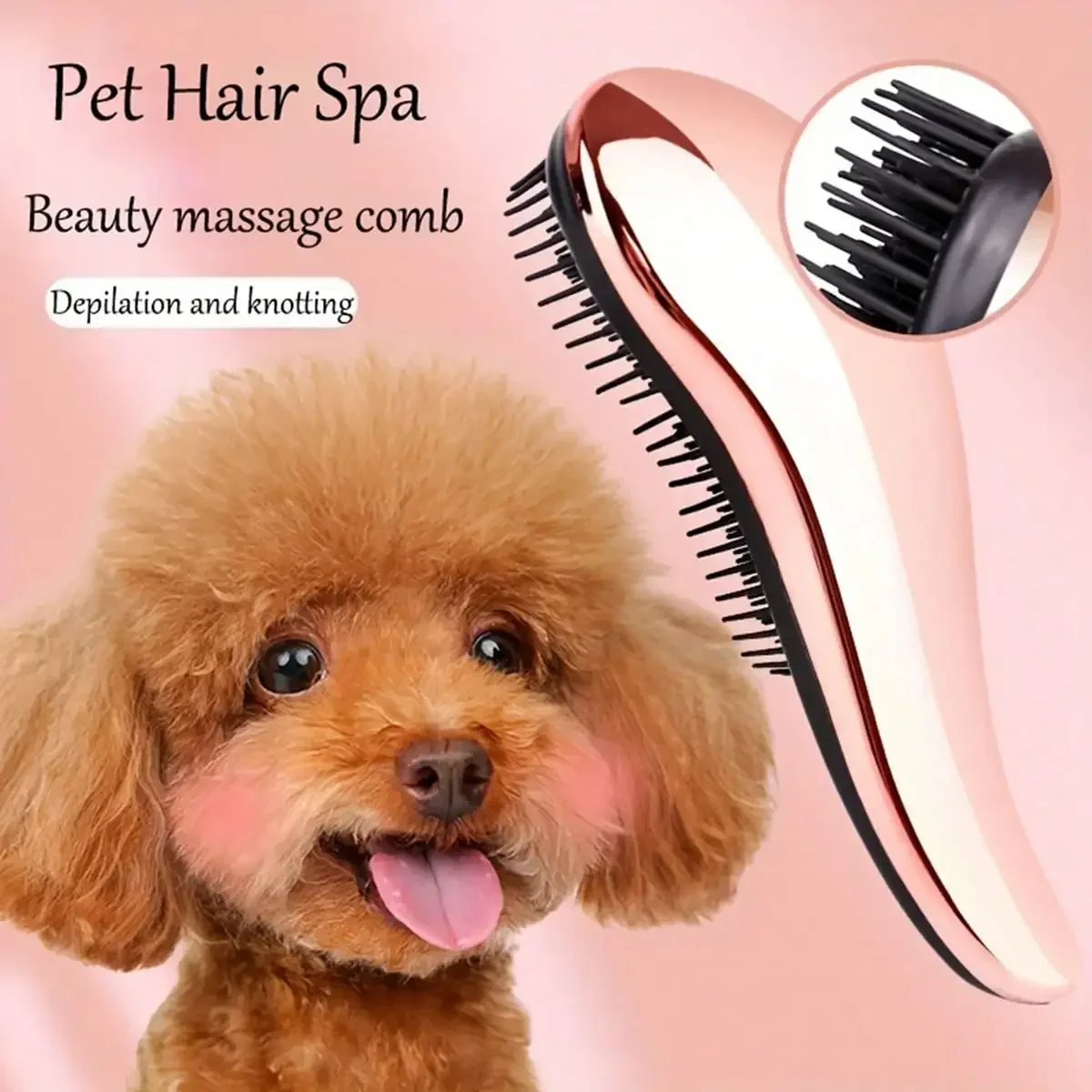2-In-1 Dog Grooming Comb And Massage Brush Removes Hair And Relaxes Your Pet Perfect For Bath Time Floating Design For Easy Use - Image 3