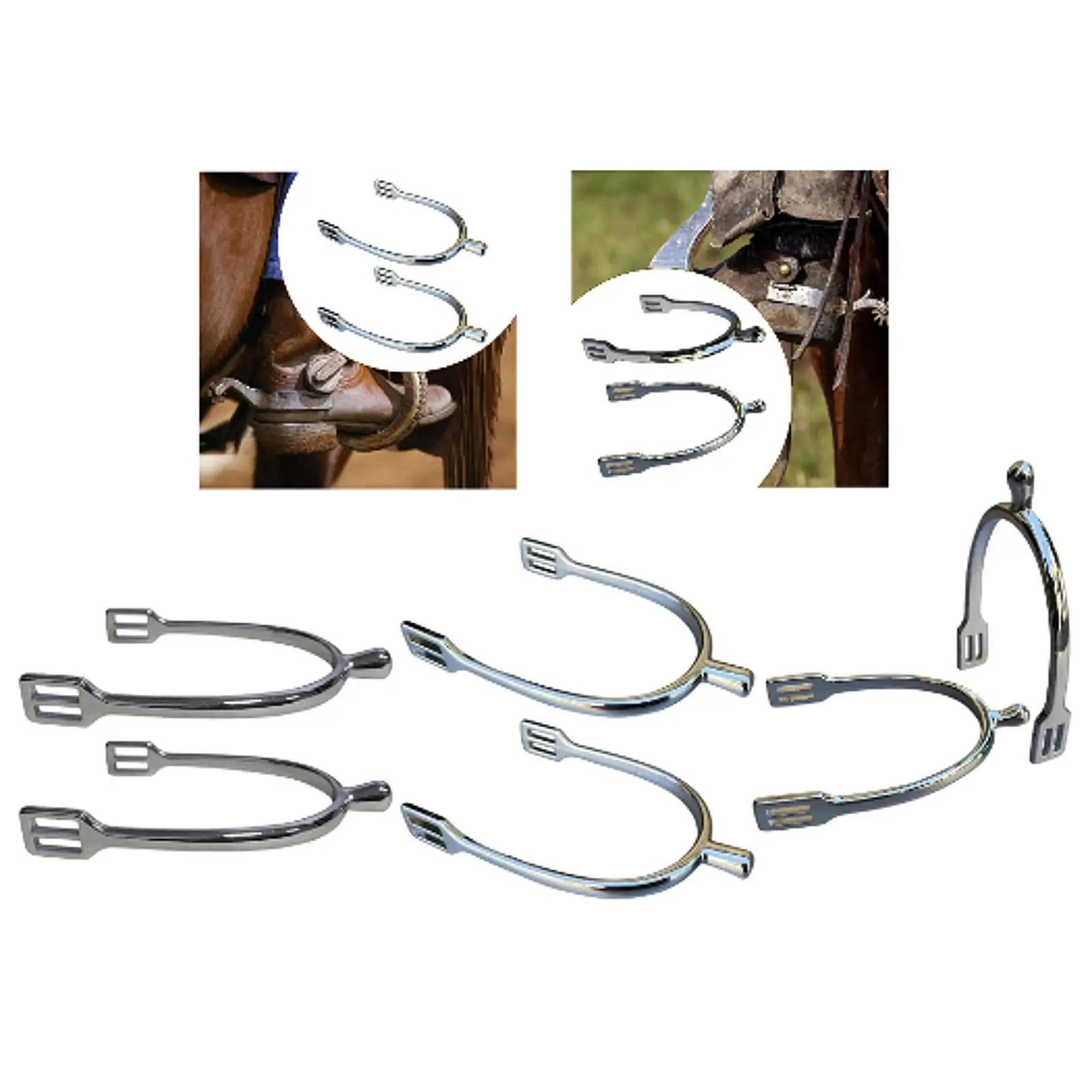 2x Horse Spurs Professional Sturdy Portable Practical Equestrian Equipment Equestrian Training Spurs Zinc Alloy for Women/Kids - Image 3