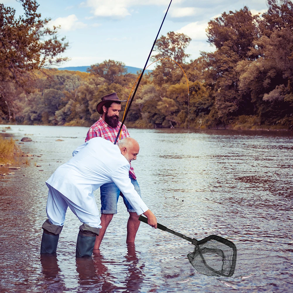 Floating Fishing Net Foldable Landing Net Easy Catch&Release with Telescopic Pole Rubber Coated Fish Net for Saltwater Freshwate - Image 5