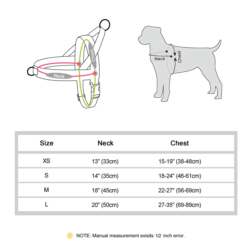 No Pull Nylon Dog Harness Adjustable Pet Dogs Training Harnesses Vest Breathable Pitbull Pug Harnesses For Small Large Dogs Pink - Image 6
