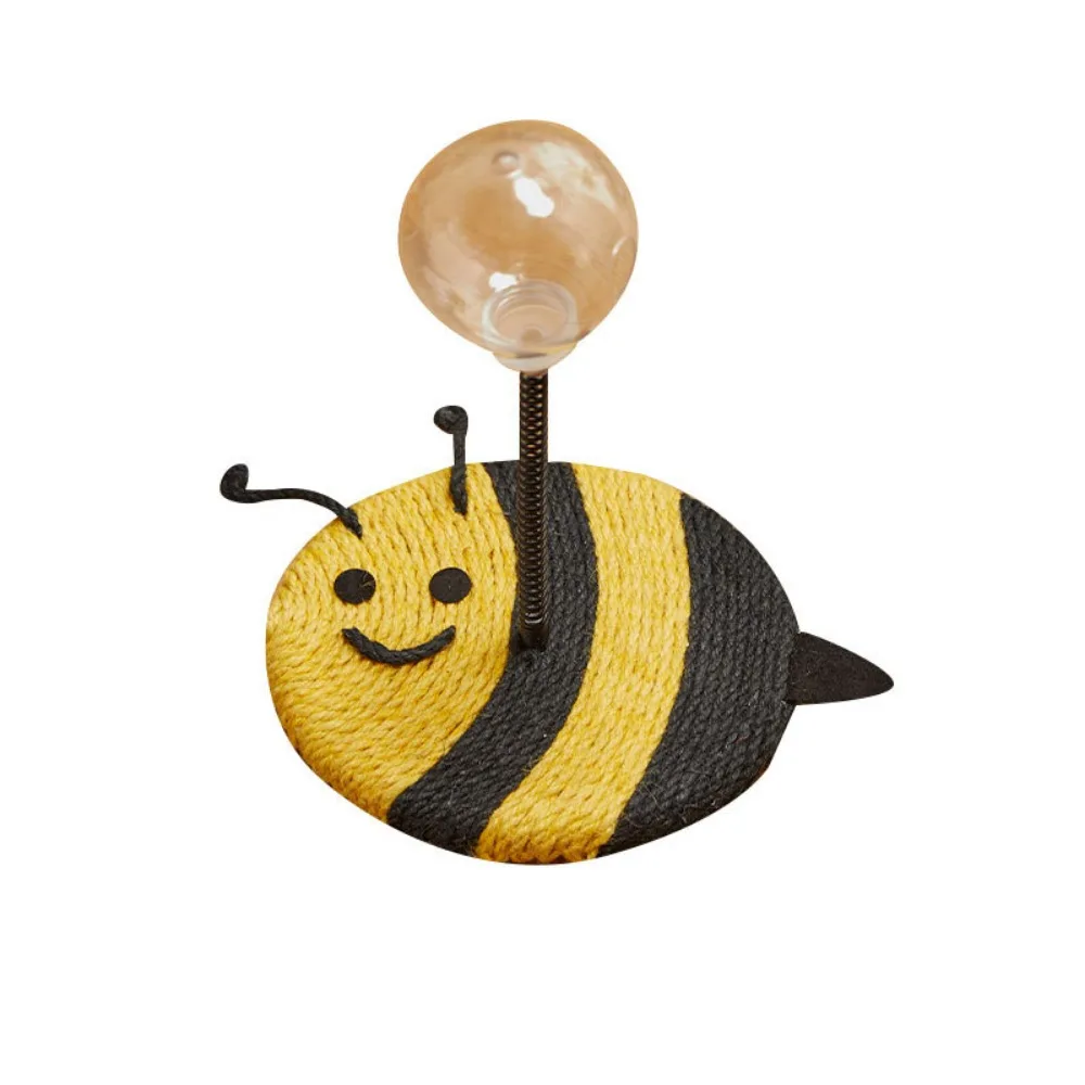 Cartoon Cat Treat Ball with Scratcher Sisal Base Spring Stand Pet Interactive Feeder Clear Ball Self Play - Image 9