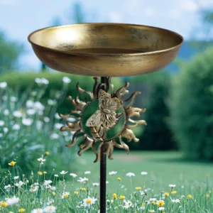 1 Piece of Sunflower Bird Bath and Feeder, Iron Structure, Suitable for Garden Art and Outdoor Decoration, Ideal Gift for Bird Lovers, Christmas and Other Holiday Souvenirs |   Cold-Resistant/Garden/Large Bird Bath |   Outdoor Bird Bath |   Bird Food Suitable for Sparrows, Finches, Small Songbirds,