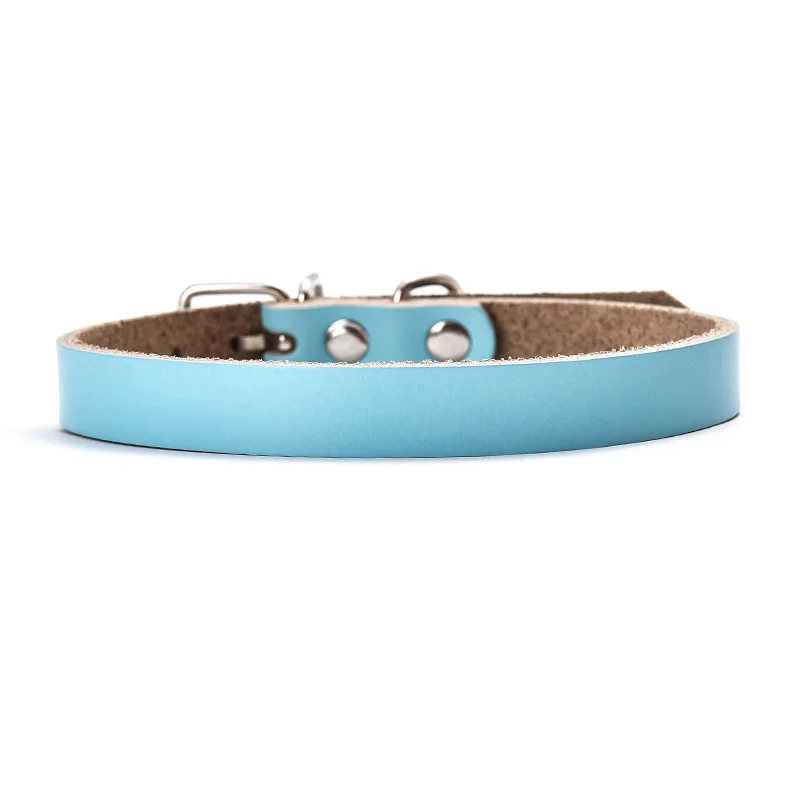Dog Collar Big Small Neck Chain Leather Cowhide Electroplating Buckle Adjustable Soft Comfortable Pet Supplies Accessories - Image 6