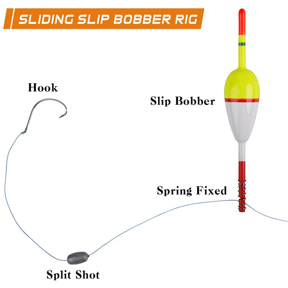 4PCS Fishing Floats Slip Bobbers Balsa Wood Floats Spring Bobbers with Oval Slip Bobbers for Crappie Panfish Walleyes Fishing - Image 3