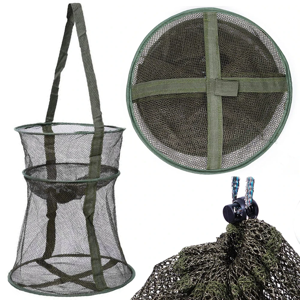Folding Fishing Net Shrimp Fish Trap Carp Large Creel Feeder Crab Catchers Surfcasting Accessories Cast Network - Image 5