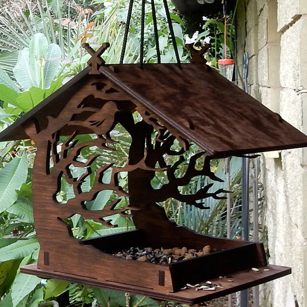 DIY Assemble Wood Birds Food Holder Outdoor Hanging Birds Food Holder Pet Supplies Durable Diy Bird Feeder Garden Decor
