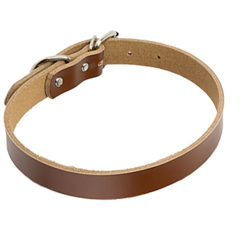 Dog Collar Big Small Neck Chain Leather Cowhide Electroplating Buckle Adjustable Soft Comfortable Pet Supplies Accessories - Image 5