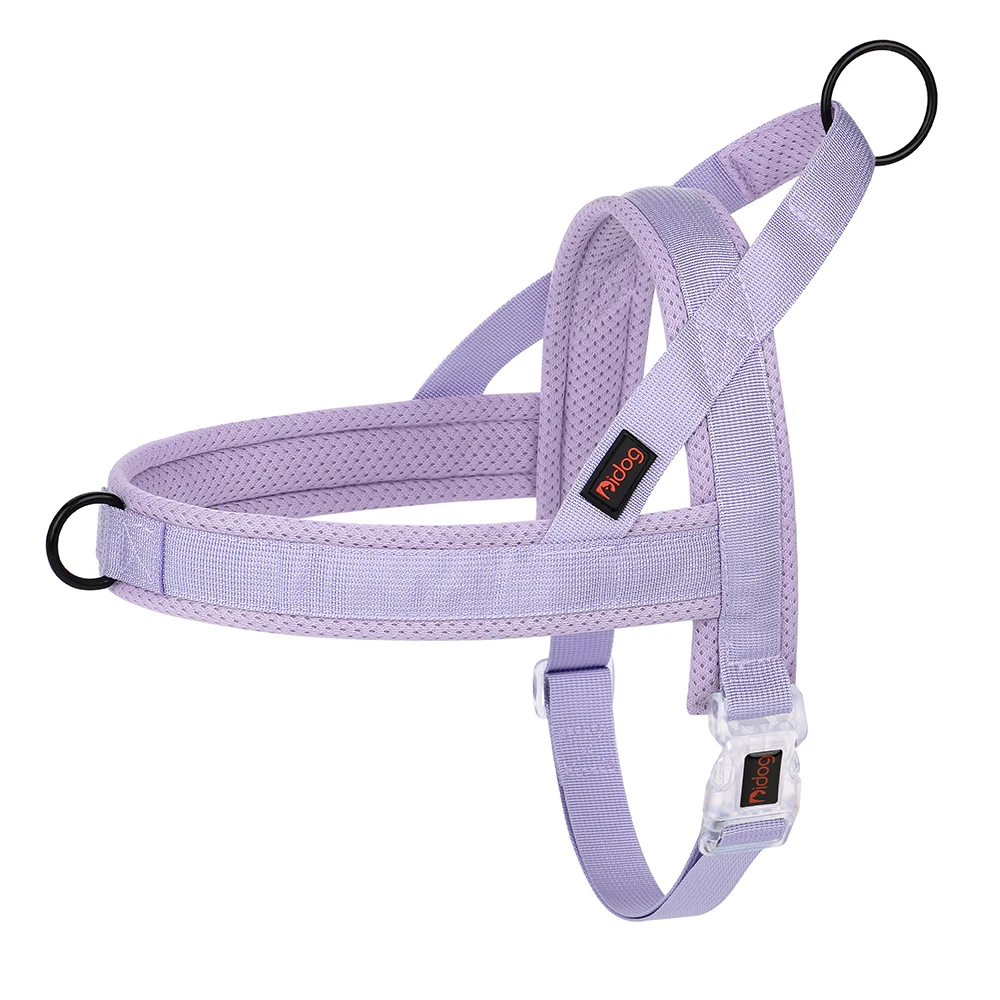 No Pull Nylon Dog Harness Adjustable Pet Dogs Training Harnesses Vest Breathable Pitbull Pug Harnesses For Small Large Dogs Pink - Image 7