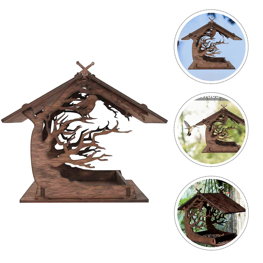 DIY Assemble Wood Birds Food Holder Outdoor Hanging Birds Food Holder Pet Supplies Durable Diy Bird Feeder Garden Decor - Image 3