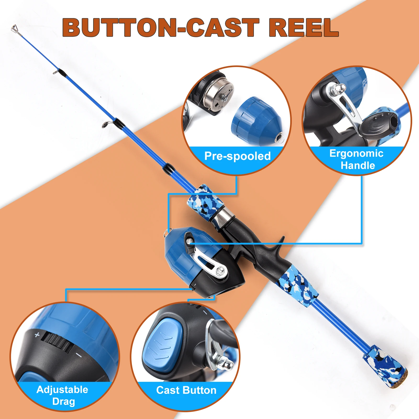 Kids Fishing Pole Telescopic Casting Rod Pole and Reel Combo Full Kit 1.2m/1.5m with Spincast Fishing Reel ,Hooks for Children - Image 3