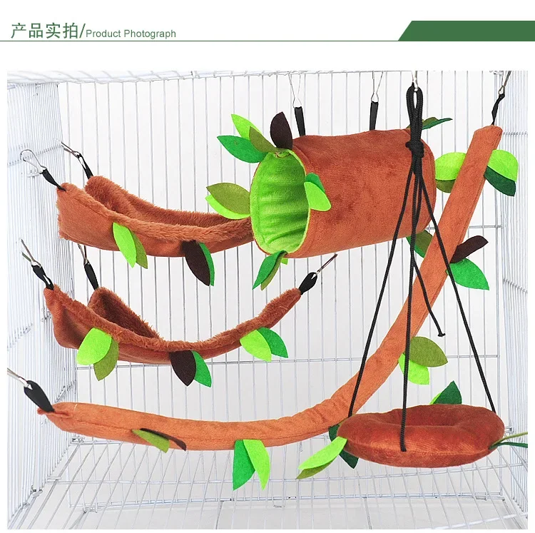 Plush Hammock Hamster Hammock for Rats Rodent Warm Cute Small Animal Assessories Guinea Pig Ferret Squirrel Nests Pets Supplies - Image 10