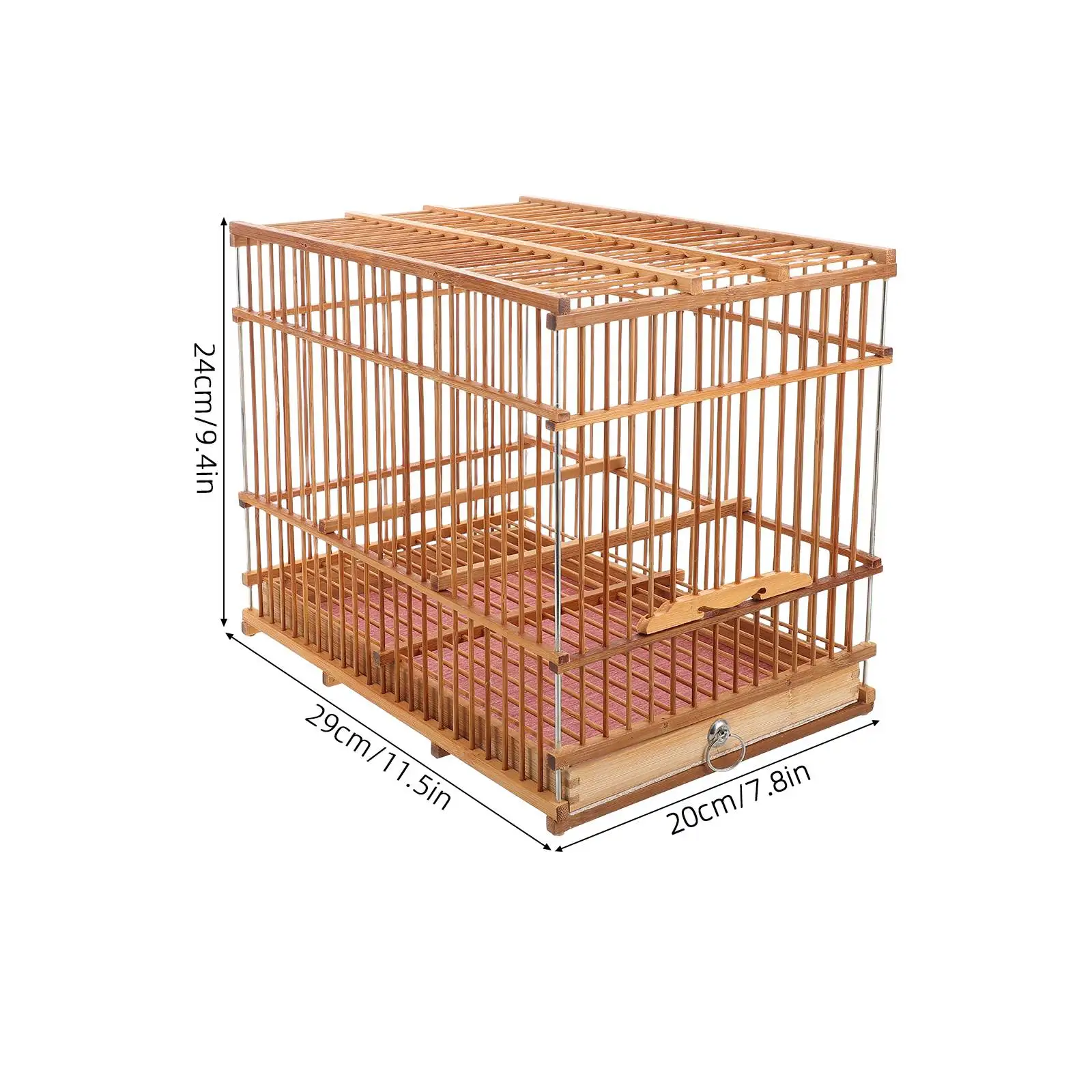 Small Bamboo Woven Bird Cage Lightweight Portable Travel Cage For Birds Home Decorative Flight Cage With Intricate Design - Image 3