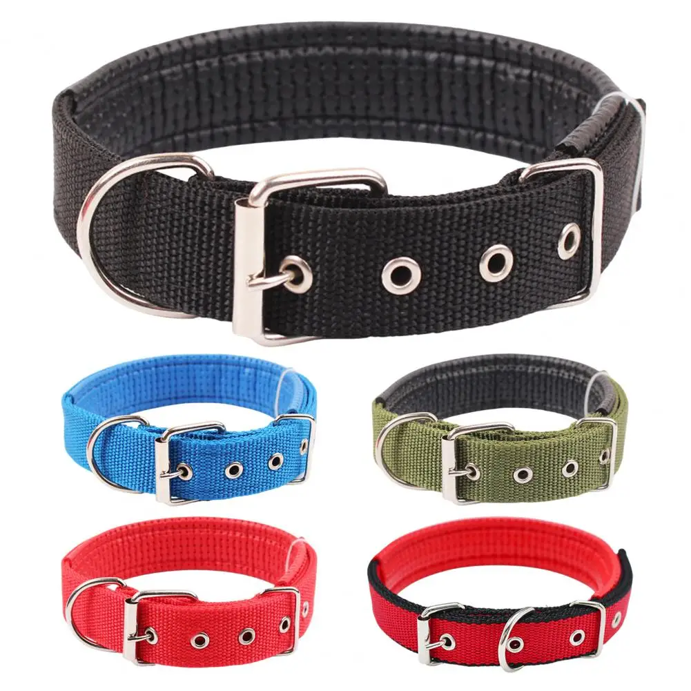 Dog Collars,Nylon,Adjustable Dog Neck Circle,Long-lasting Pet Neck Strap,with Traction Ring,Teddy Keji Pitbull,Pet Supplies