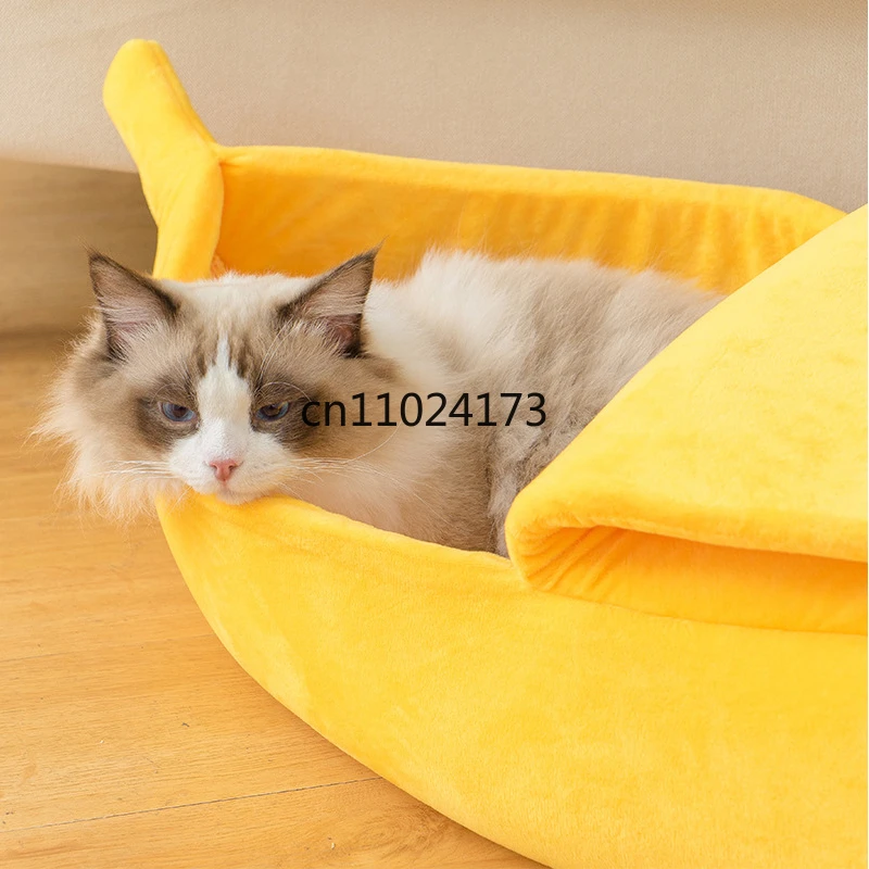 Banana Cat Bed House Funny Cute Cozy Cat Mat Beds Warm Durable Portable Pet Basket Kennel Dog Cushion Cat Supplies Multicolor - Image 5