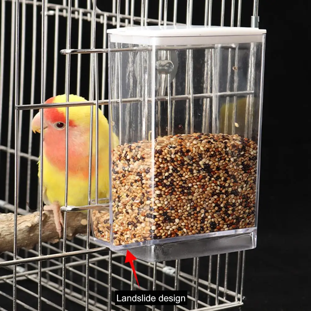 Bird Feeder Box Hard Parrot Budgie Cockatiel Conure Food Dispenser Screw Mount Bird Feeding Box - Image 6