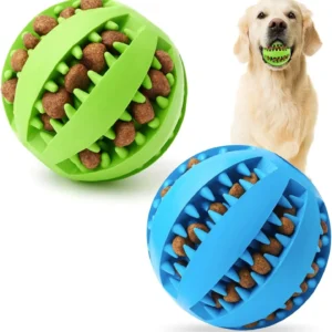 Dog Treat Toy Ball Dog Chewing Trainin Tooth Cleaning Toy Nontoxic Bite Resistant Interactive Dog Toys Ball for Pet Dog