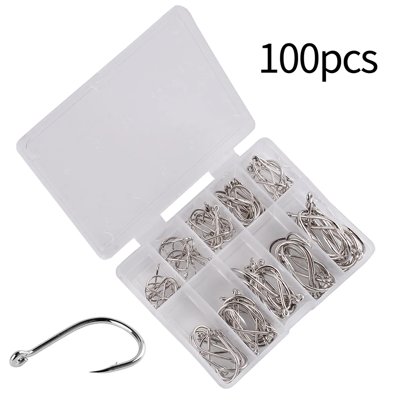 Fishing Hooks Set 100Pcs Box 10 Series High Carbon Steel Single Circle Fishing Hook Fly Fishing Jip Barbed Carp Hooks - Image 7