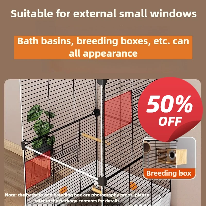 Large Household Bird Cage Set Splash-proof Luxury Parrot Cage Water Feeder Canaries Villa Swing Bird Cages Nest Big Pet Supplies - Image 3